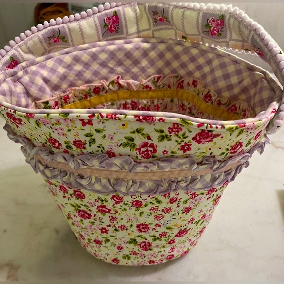 Matilda Jane “Joyful Jubilee” Floral Quilted Reversible Easter Basket - Picture 1 of 6
